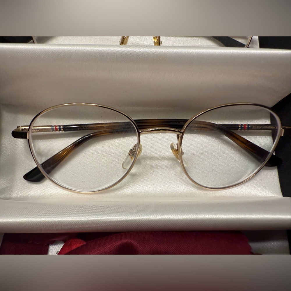 Gucci Gold and Brown Men's Glasses